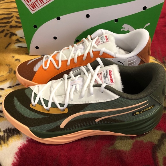 SZ 13 PUMA ALL PRO NITRO “GREMLINS” SHOES, GREMLINS GIZMO AND STRIPE SOCKS - Picture 4 of 14